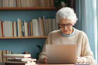 Ältere Frau vor Laptop - © kora studio - stock.adobe.com