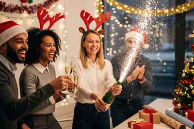 Personen bei Weihnachtsfeier - © Thiago - stock.adobe.com